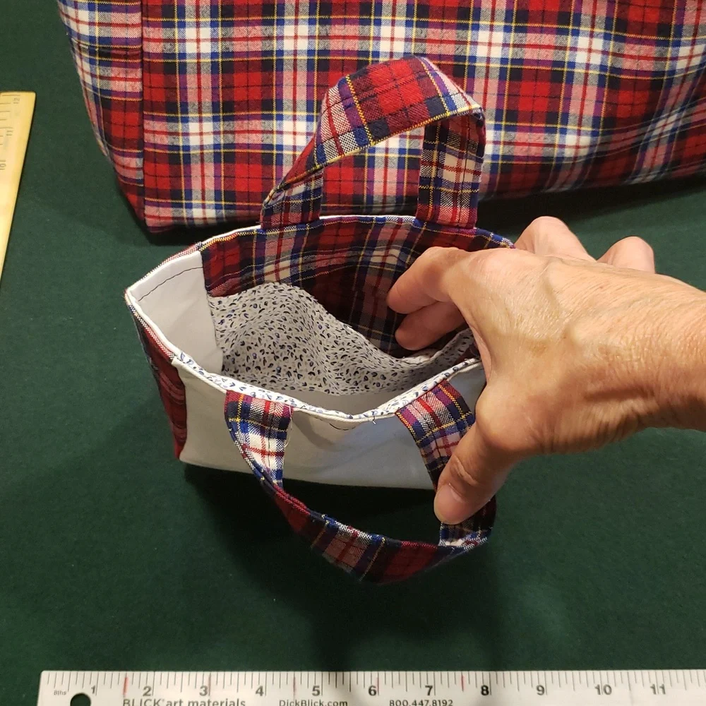 Ralph Lauren Red and White Plaid Tote Set - Picture 7 of 10